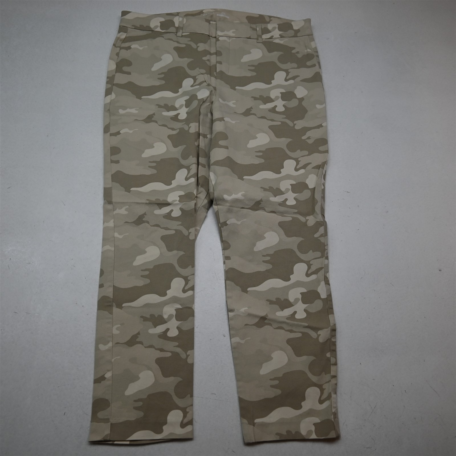 Old Navy 14 Beige Camo Pixie Skinny High Rise Secret Slim Pockets Dress Pants
